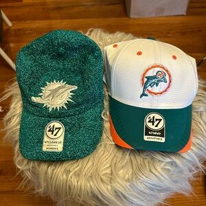 2 miami dolphins hats brand new bought in stadium